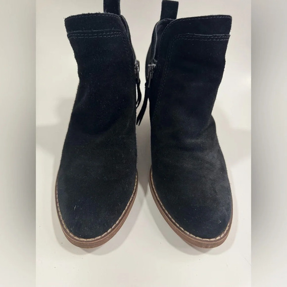 Sam Edelman Women’s Size 6 Black Suede ‘Mathia’ Stacked Heel Side Zip Ankle Boot - Picture 3 of 12